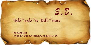 Sörös Dénes névjegykártya
